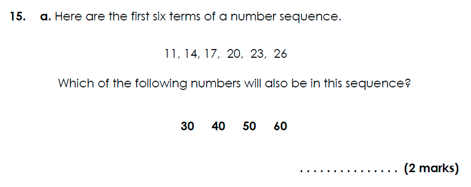 Bancroft’s School - 11 Plus Maths Sample Paper 2021 entry Question 17