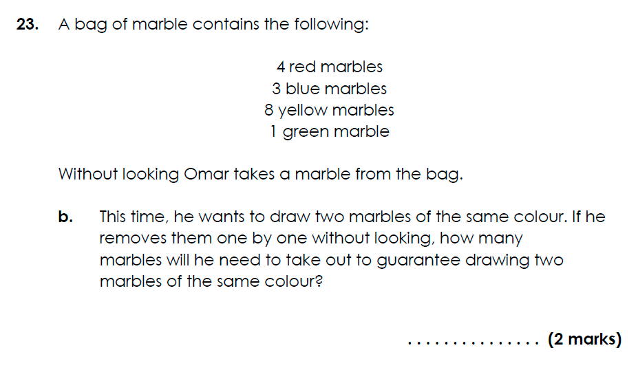 Bancroft’s School - 11 Plus Maths Sample Paper 2021 entry Question 30