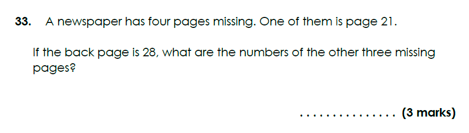 Bancroft’s School - 11 Plus Maths Sample Paper 2021 entry Question 41