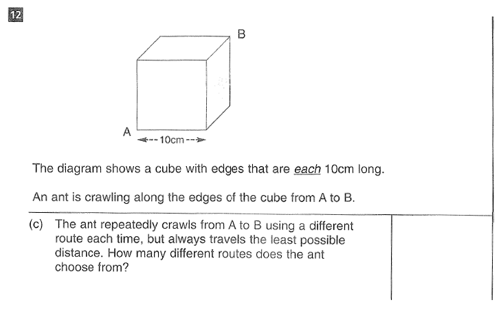 CSSE Maths 2016 Entry Question 20