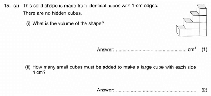 ISEB 11 Plus Maths 2009-10 Practice Paper Question 26