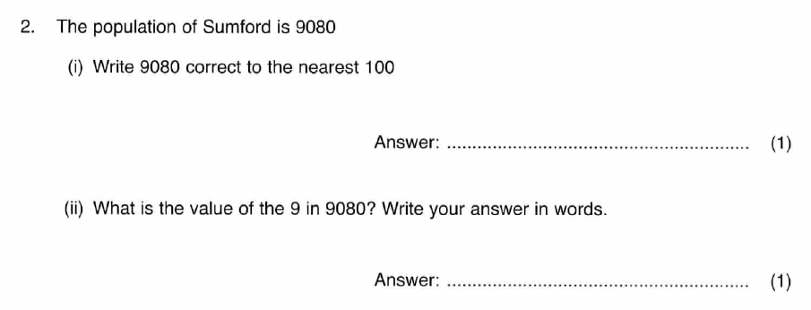 ISEB 11 Plus Maths 2009 Practice Paper Question 02