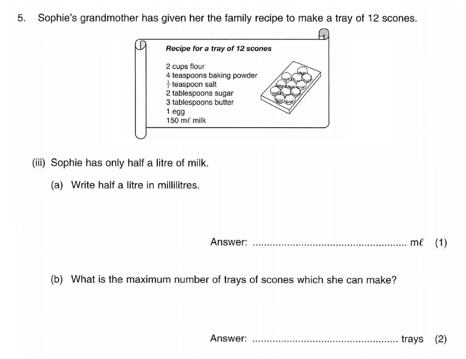 ISEB 11 Plus Maths 2009 Practice Paper Question 06