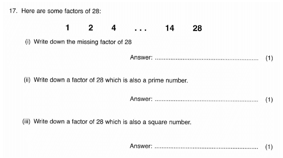 ISEB 11 Plus Maths 2009 Practice Paper Question 24