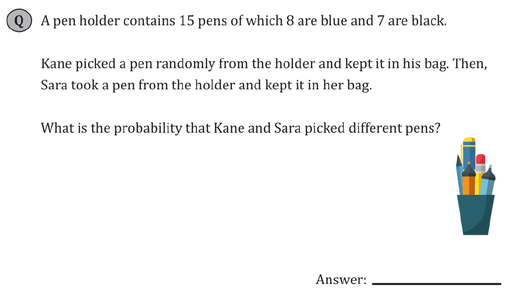 11+ Maths Challenging - Probability - Practise Question 010 - A