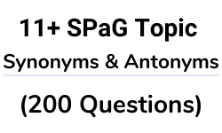 11 Plus SPaG Synonyms and Antonyms Topic
