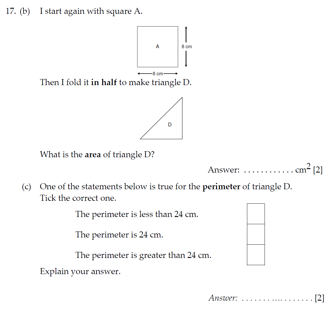 Sevenoaks School Year 7 Sample Paper 2017 Question 18