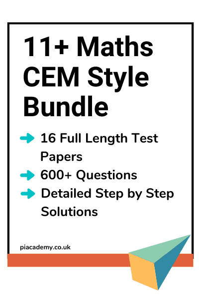 11 Plus Maths CEM Style Practice Papers Bundle