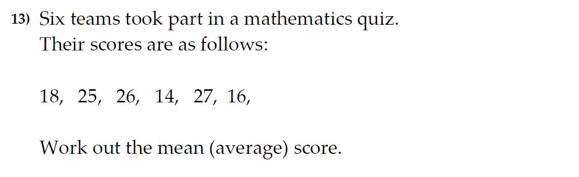 The Kings School 11 Plus Maths Entrance Examinations 2011 - Question 13
