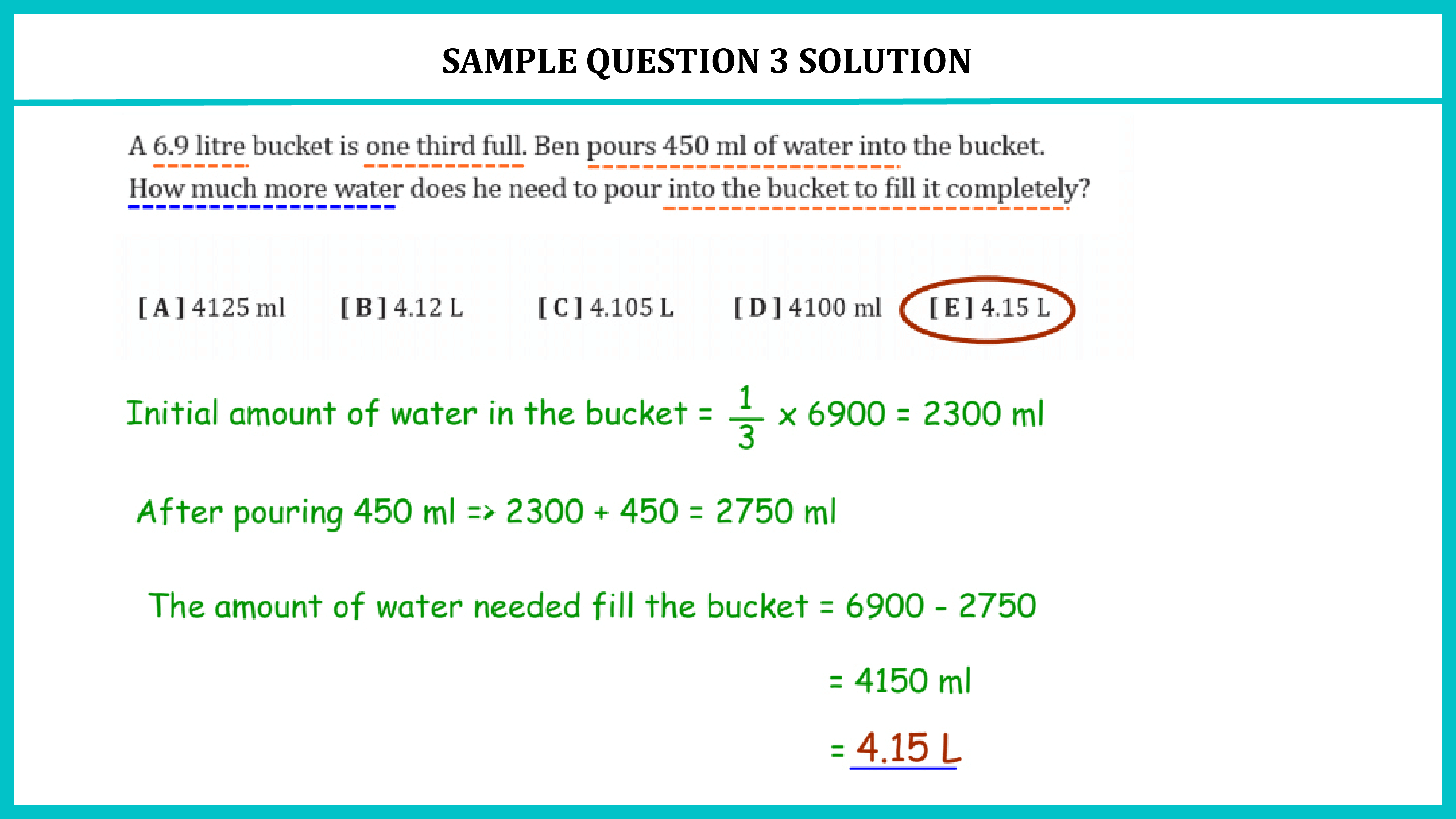 11+ GL Article Maths Sample Answer 03