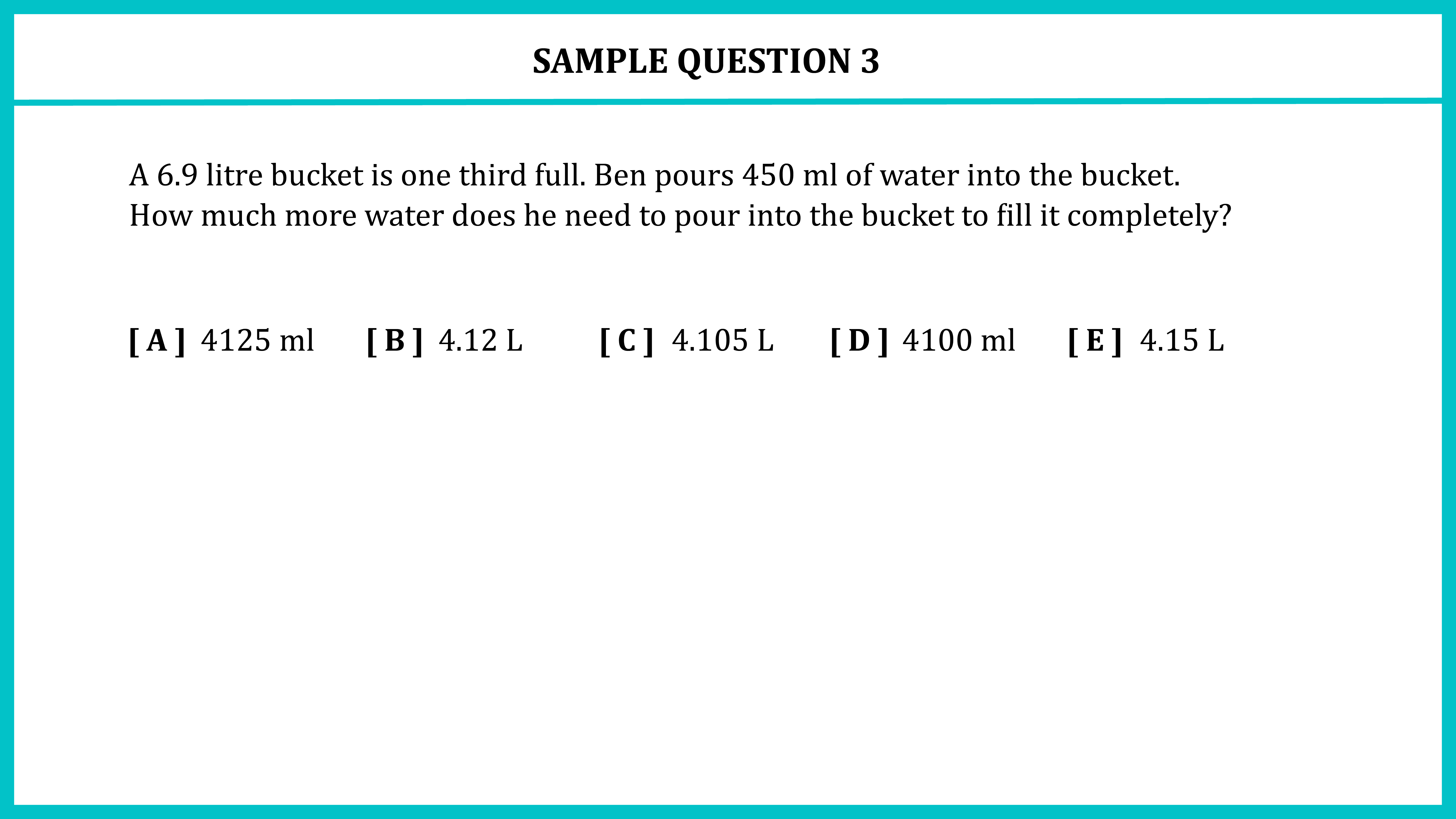 11+ GL Article Maths Sample Question 03