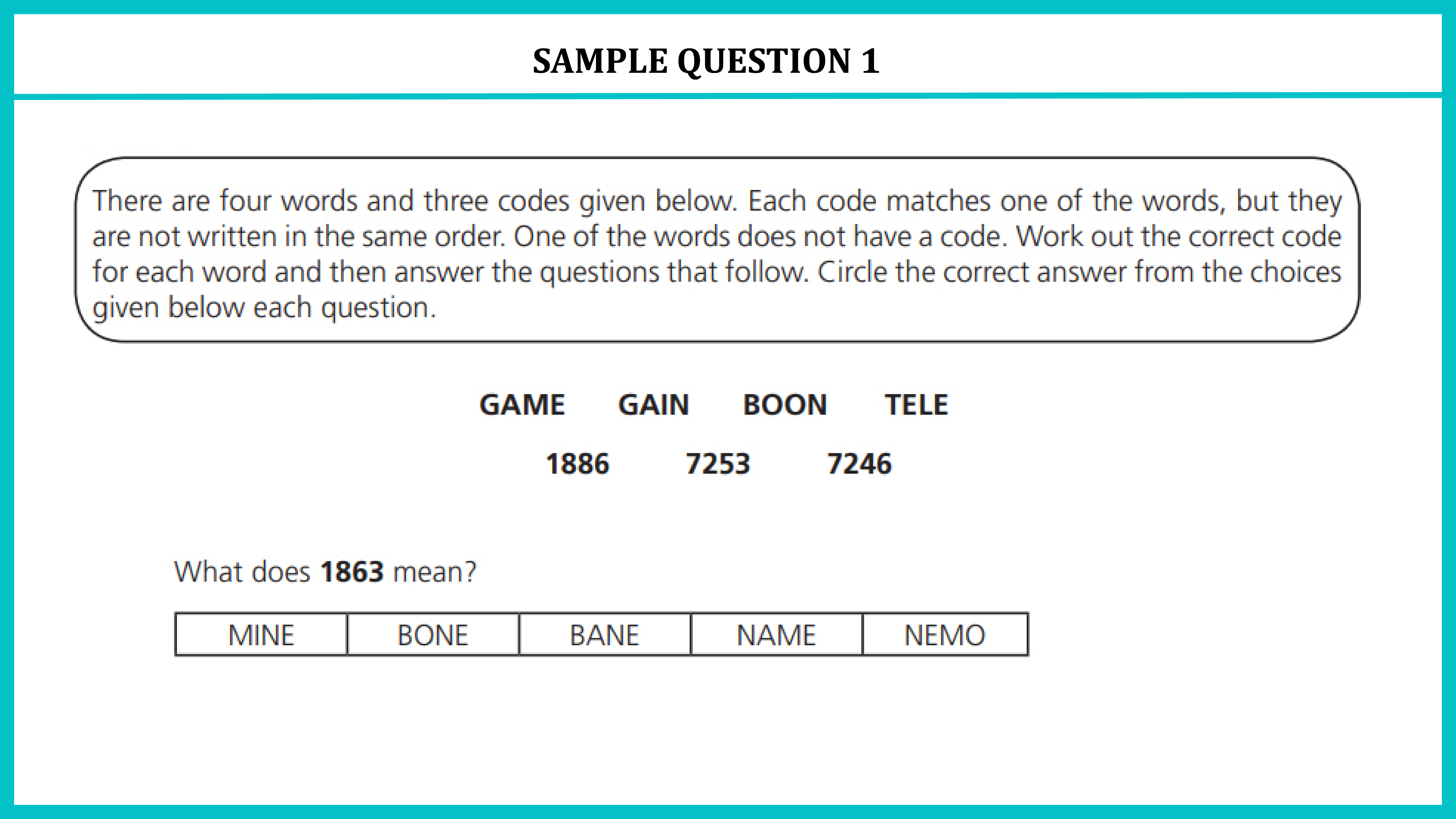 11 Plus GL Article VR Sample Question 01