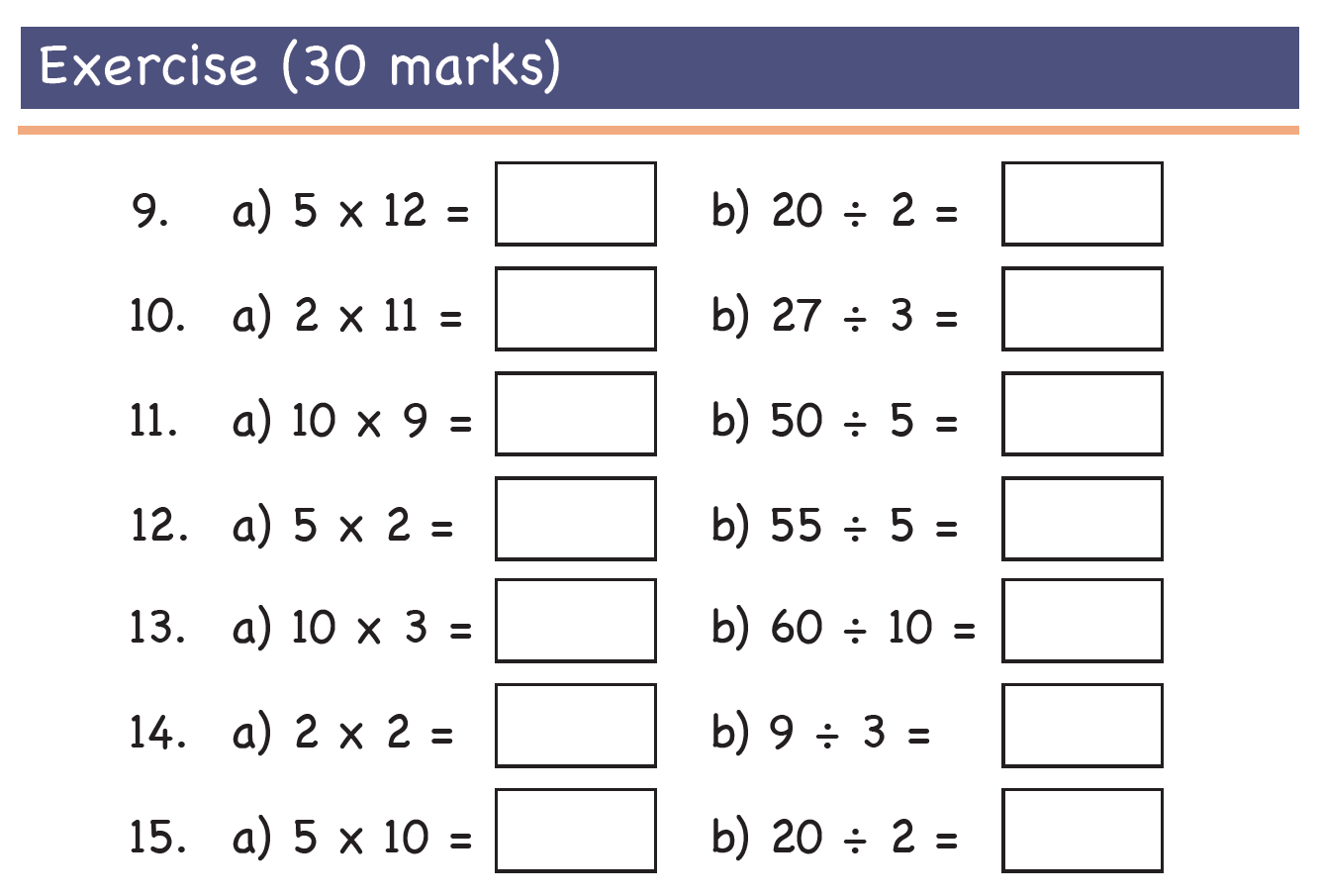 Year 4 - Times Tables - Test 1 - PiAcademy Tutors