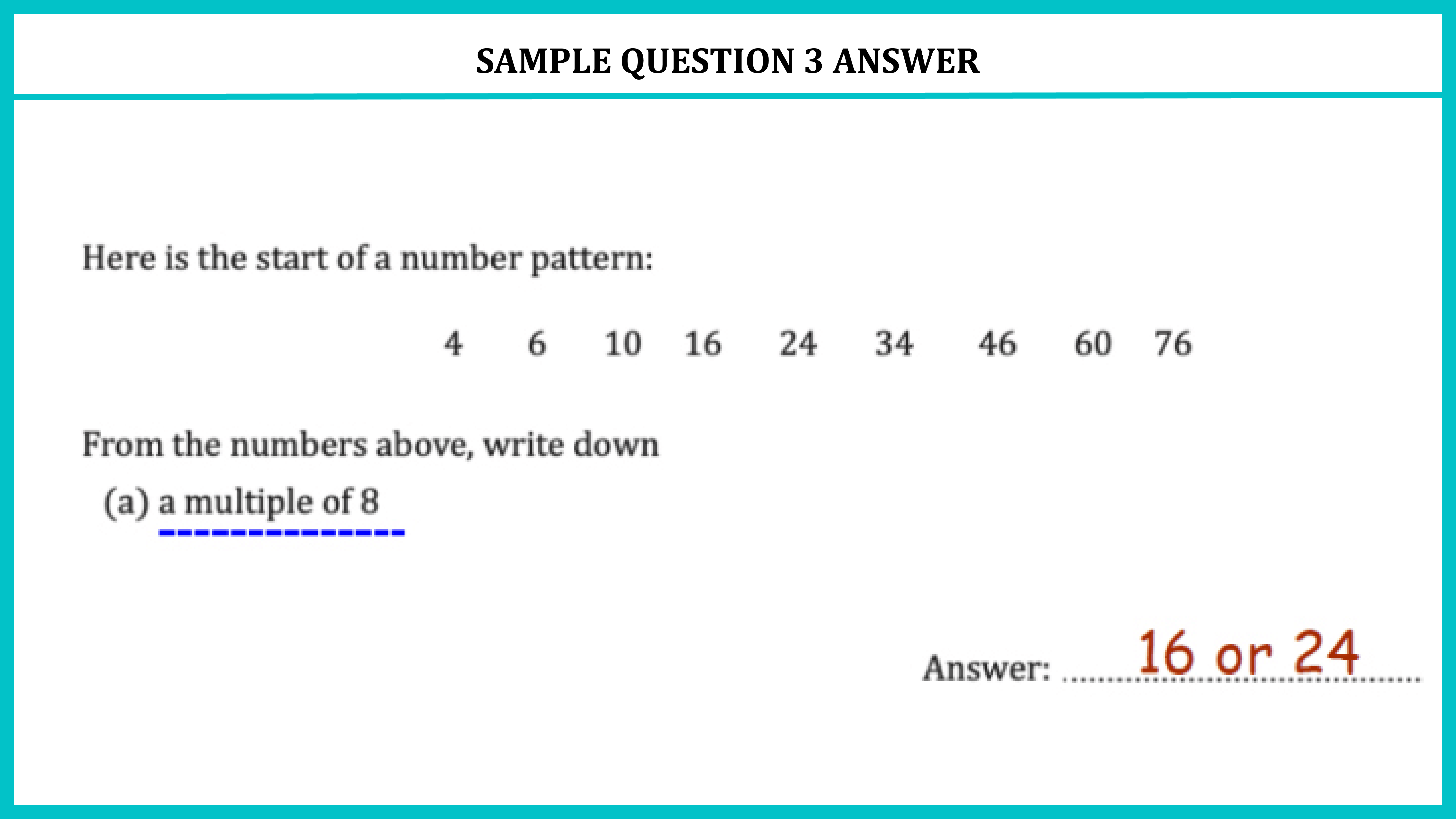 11 Plus ISEB Complete Guide Article Maths Question 03 Answer