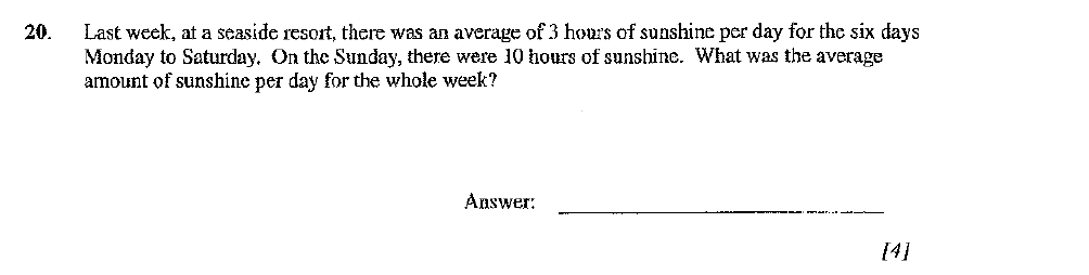 Question 21 - Dulwich College 11 Plus Maths Specimen Paper H