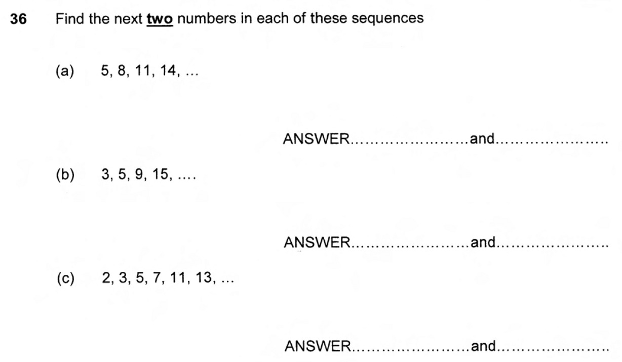 Question 36 - Forest School 11 Plus Maths 2012 Entrance Examination