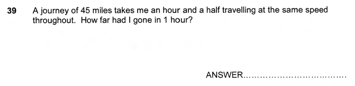 Question 39 - Forest School 11 Plus Maths 2012 Entrance Examination