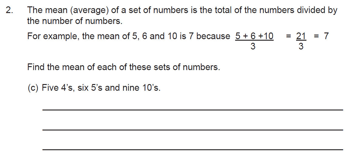 Question 03 - The Manchester Grammar School 11 Plus 2009 Arithmetic Paper 2