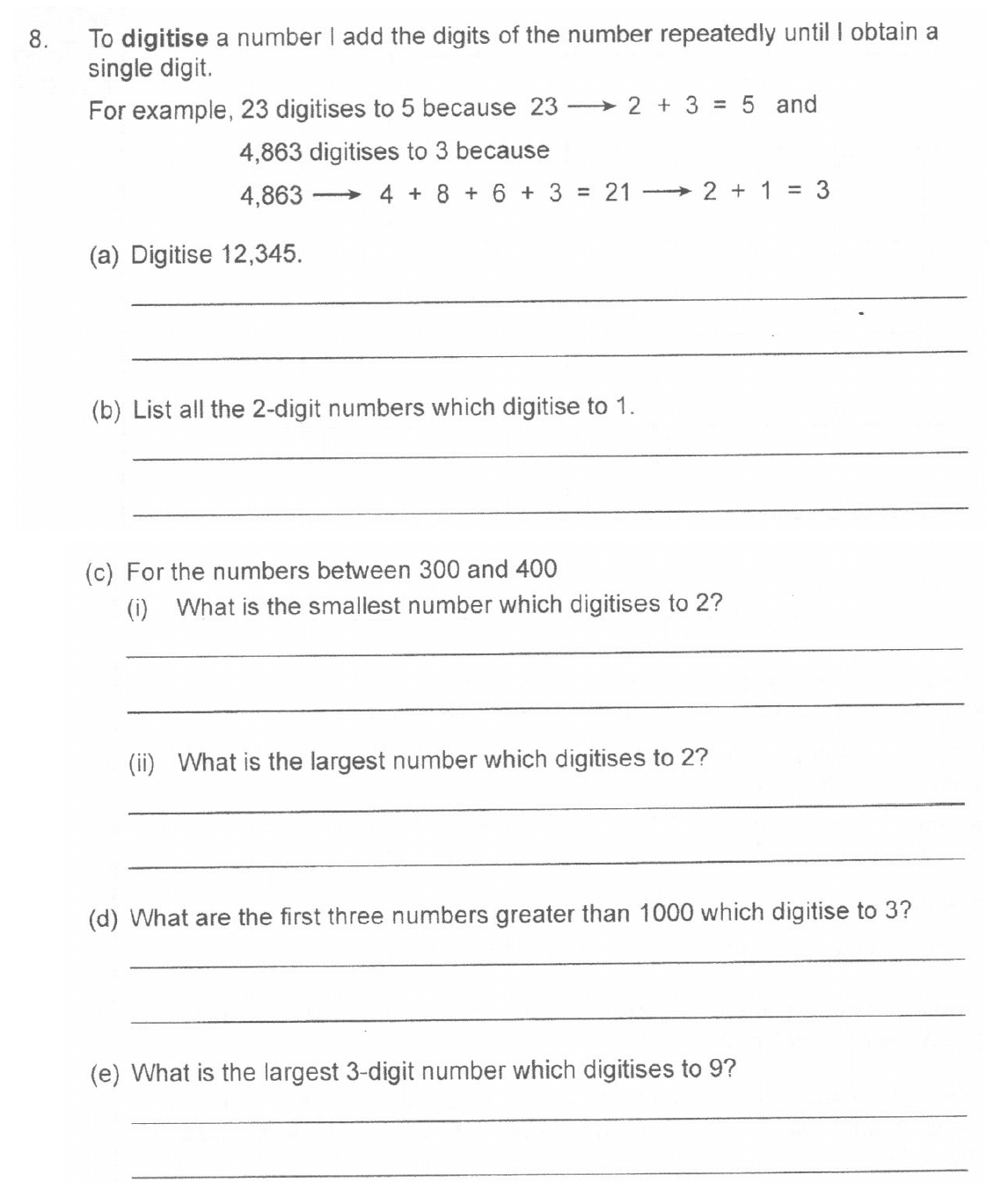 Question 18 - The Manchester Grammar School 11 Plus Entrance Examination Arithmetic Paper 2 2007