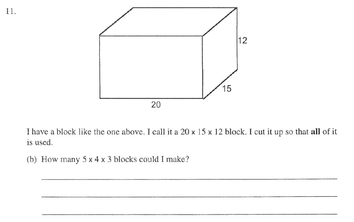Question 23 - The Manchester Grammar School 11 Plus 2005 Arithmetic Paper 2