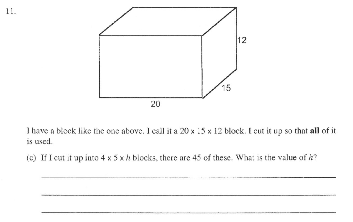 Question 24 - The Manchester Grammar School 11 Plus 2005 Arithmetic Paper 2