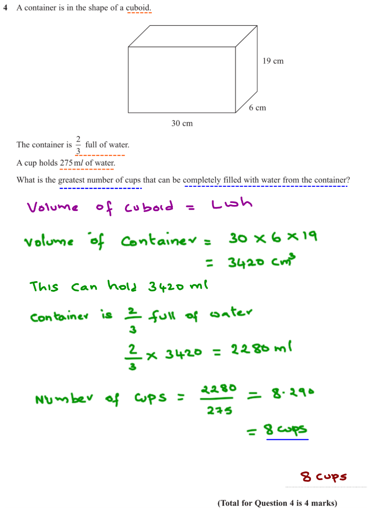 GCSE Volume & Surface Area Questions and Answers