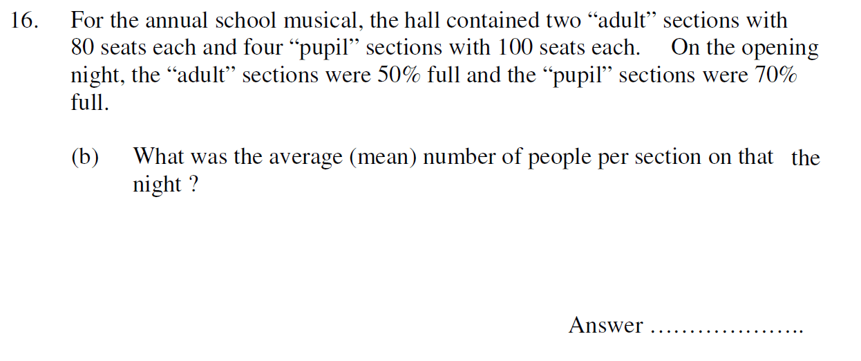 Oundle School 11 Plus Maths Entrance Exam 2009 - Question 18