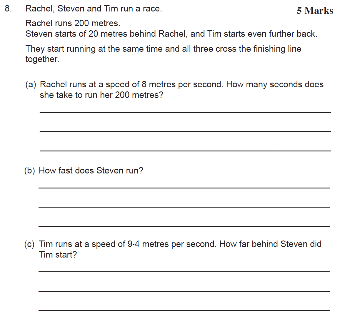 Question 13 - The Manchester Grammar School 11 Plus 2009 Arithmetic Paper 2