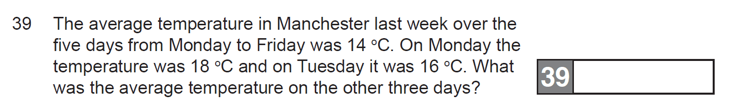 Question 39 - The Manchester Grammar School 2008 11 Plus Arithmetic Part 1
