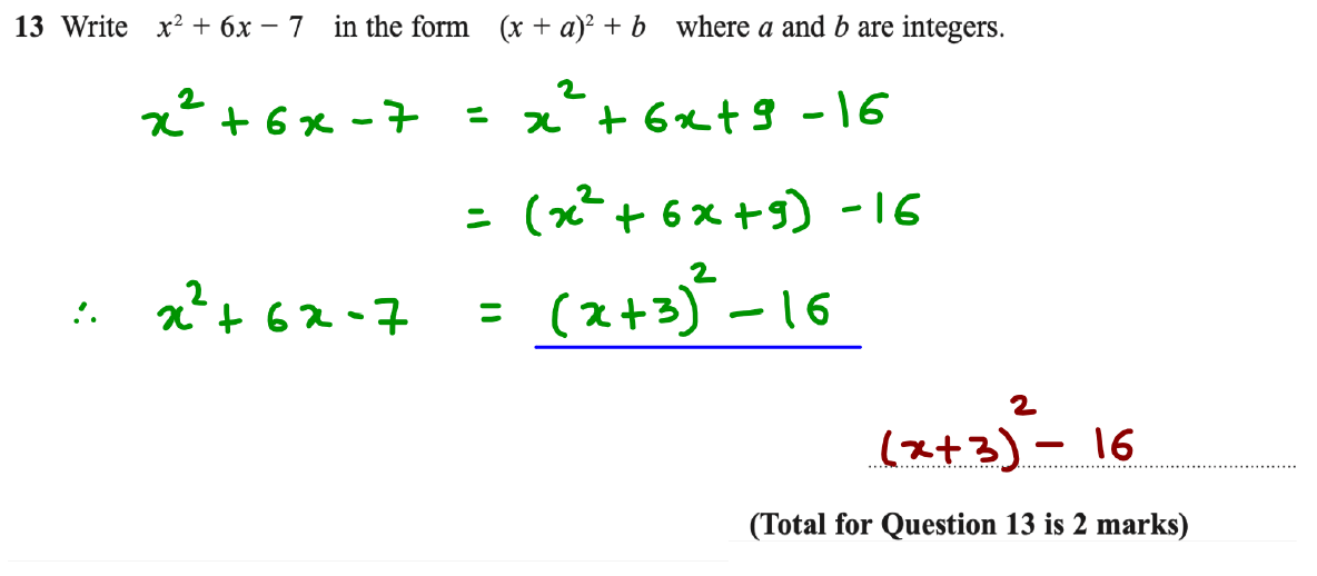 GCSE Quadratic Equations Questions and Answers