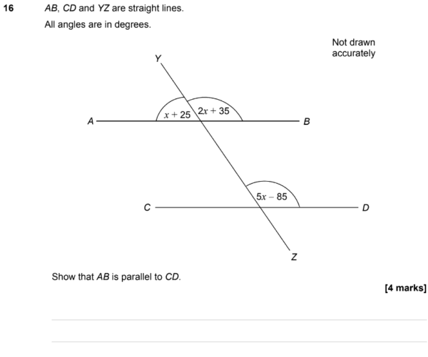 GCSE (9-1) Maths - Parallel and Perpendicular Lines - Past Paper ...