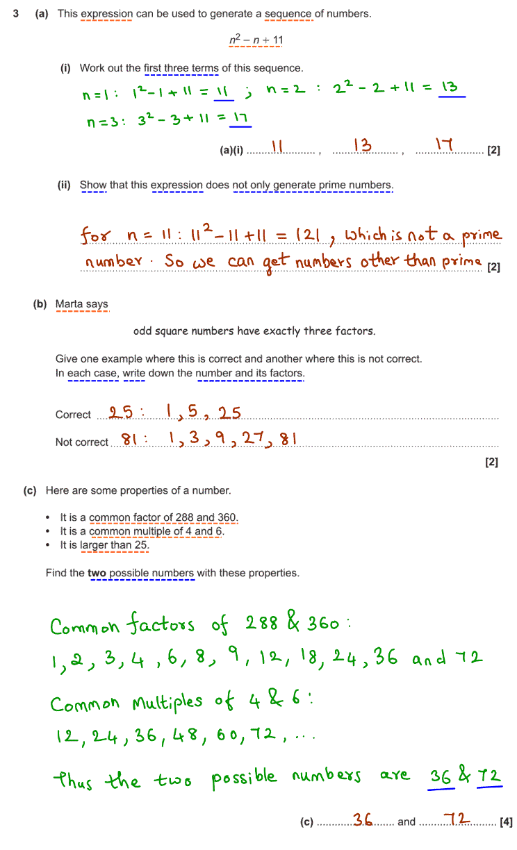 Gcse Quadratic Sequences Questions And Answers