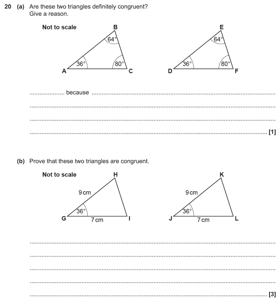 GCSE (9-1) Maths - Congruent Triangles - Past Paper Questions | Pi Academy