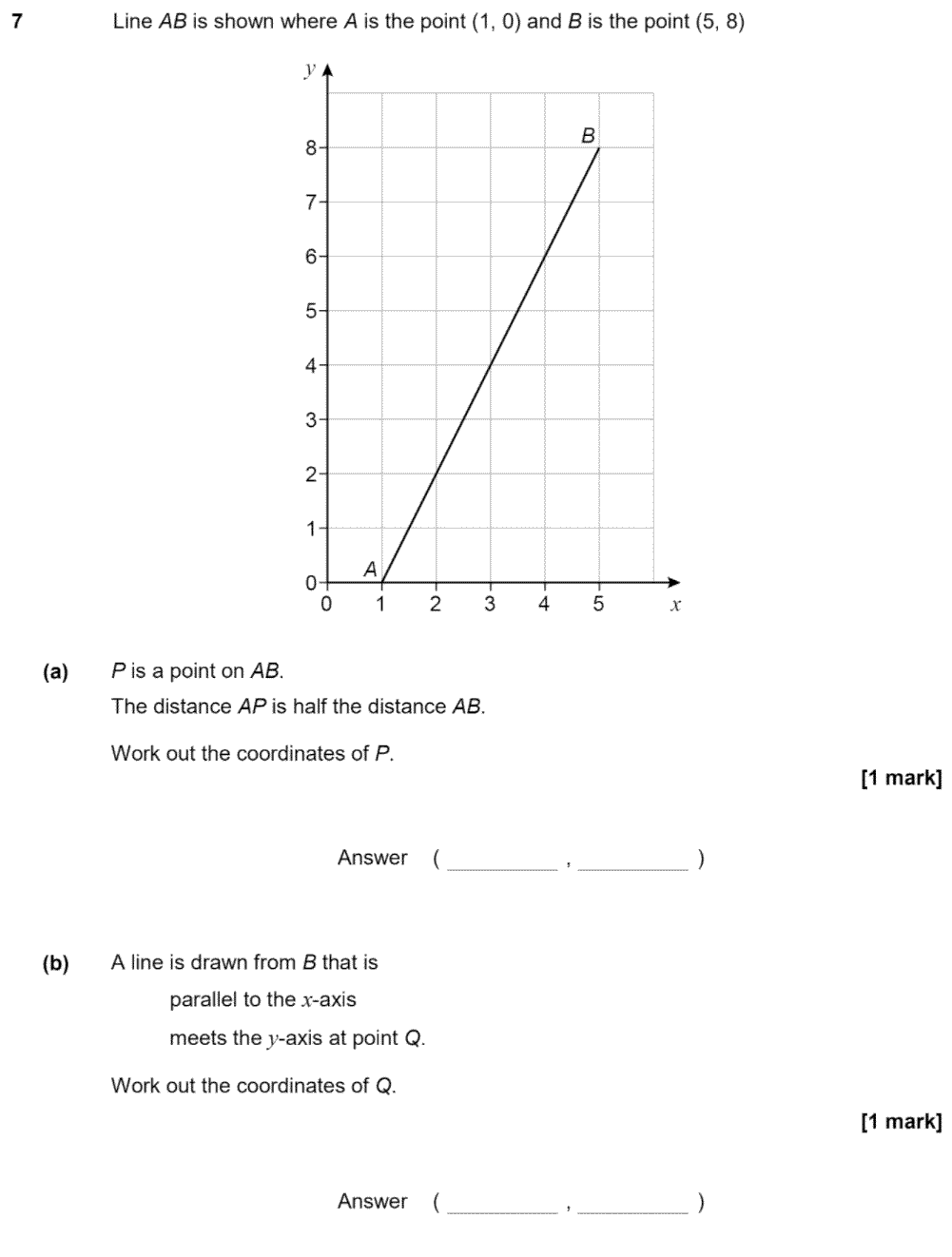 Straight Line Graph Questions And Answers