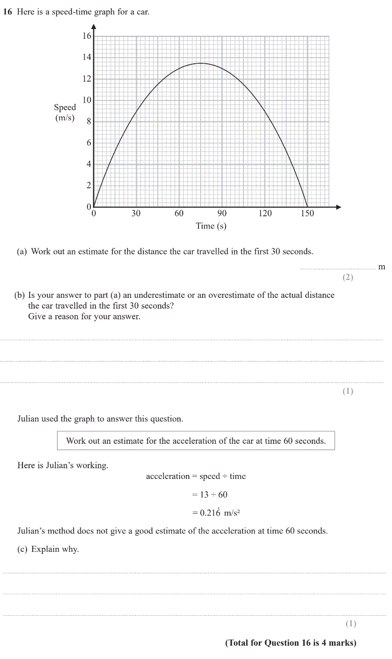 Speed-Time Graphs Worksheets, Practice Questions and Answers