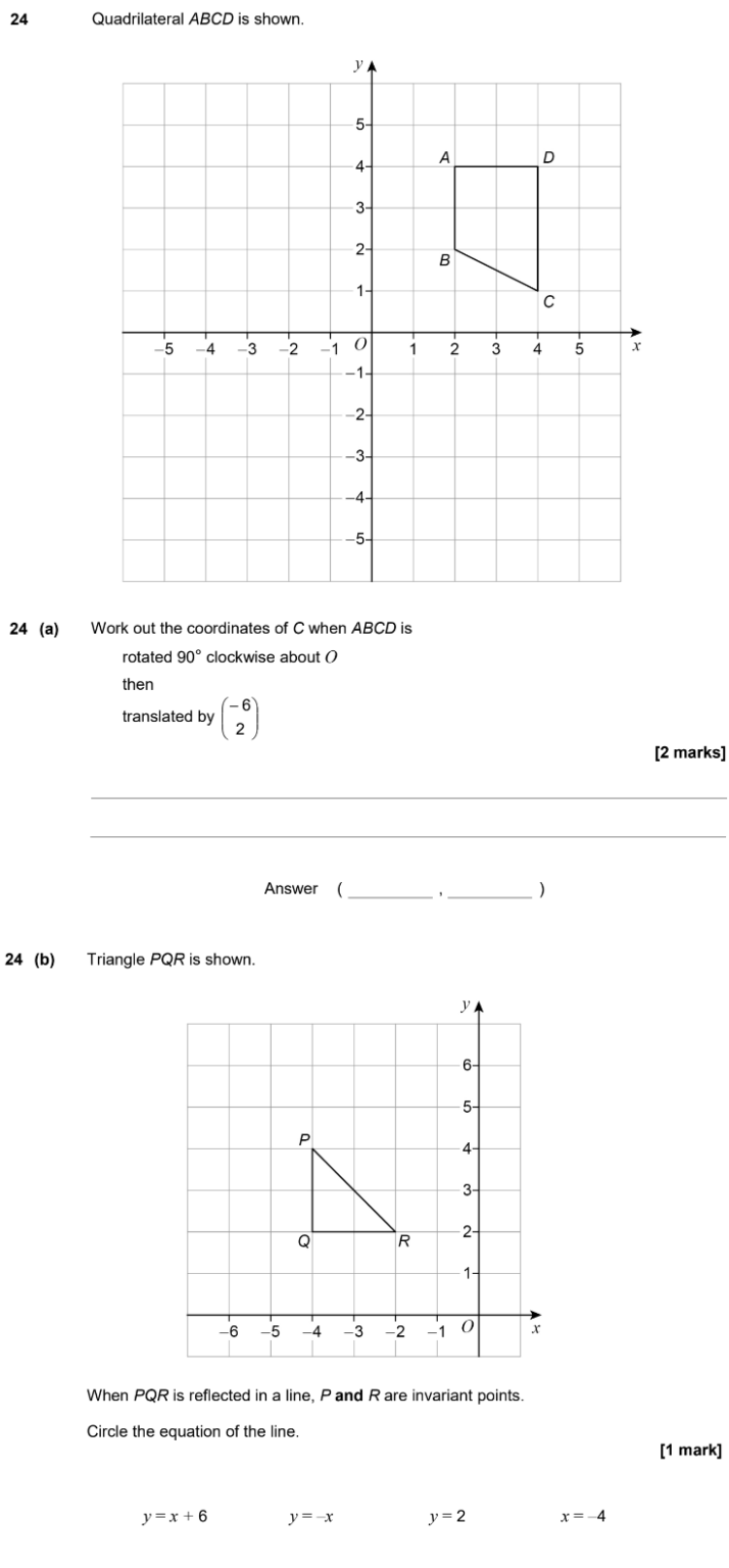 GCSE (9-1) Maths - Reflection - Past Paper Questions | Pi Academy