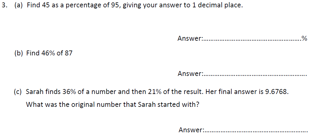 Question 03 Haberdashers’ Aske’s Boys’ School - 13 Plus Maths Entrance Exam Paper 2 - 2012