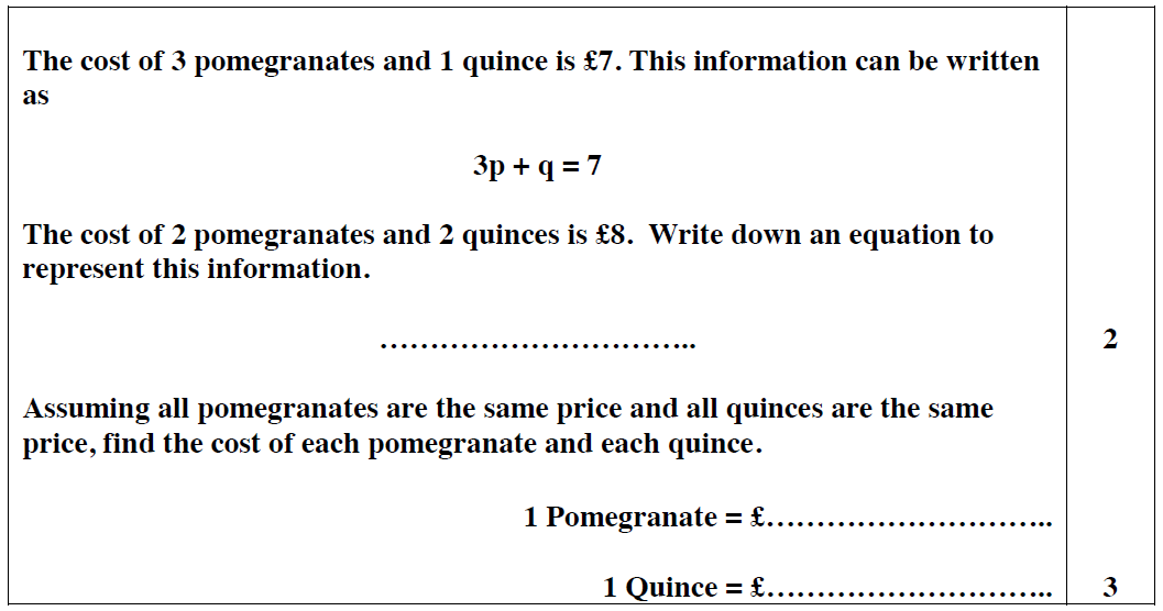 Question 04 Reigate Grammar School - 13 Plus Maths Entrance Exam 2014 - Calculator