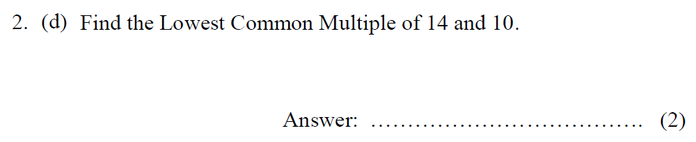 Question 06 Tonbridge School - Year 9 Maths Entrance Exam - Specimen A