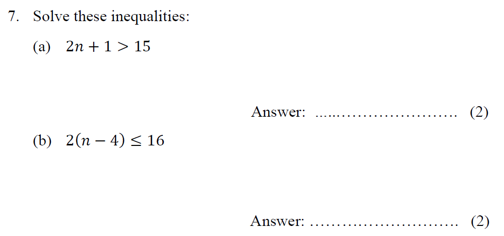 Question 16 Tonbridge School - Year 9 Maths Entrance Exam - Specimen A