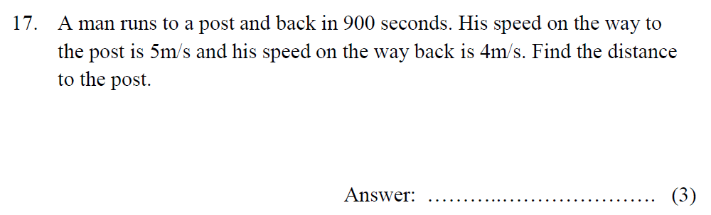 Question 29 Tonbridge School - Year 9 Maths Entrance Exam - Specimen A