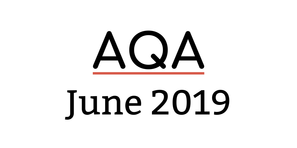 GCSE AQA June 2019 Biology Past Papers
