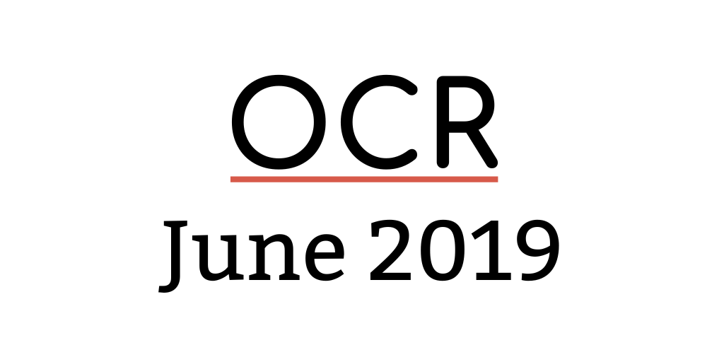 GCSE OCR June 2019 Biology Past Papers