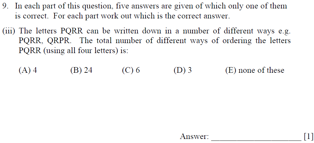 Question 15 Dulwich College - 13 + Maths Sample Paper 1