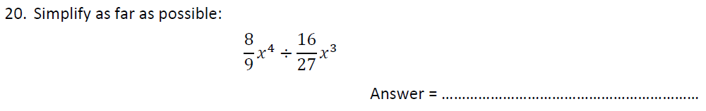 Question 20 - Haberdashers’ Aske’s Boys’ School - 13 Plus Maths Entrance Exam Paper 1 - 2012