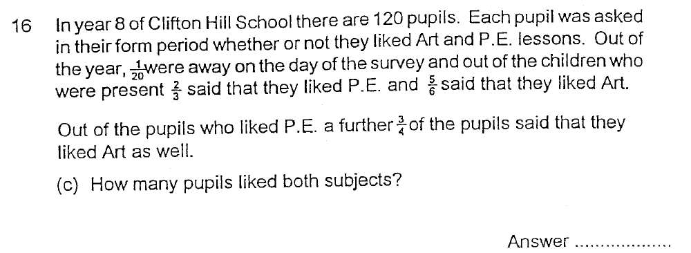 Question 28 Alleyn's School - 13 + Maths Sample Paper