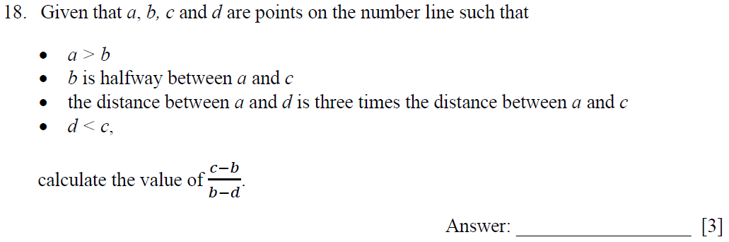 Question 28 Dulwich College - 13 Plus Maths Specimen Paper