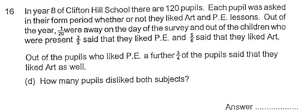 Question 29 Alleyn's School - 13 + Maths Sample Paper