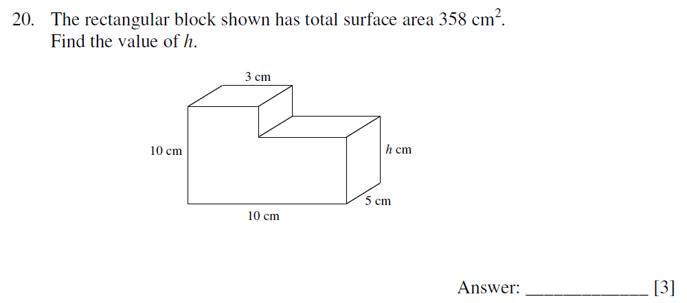 Question 39 Dulwich College - 13+ Maths Sample Paper 2
