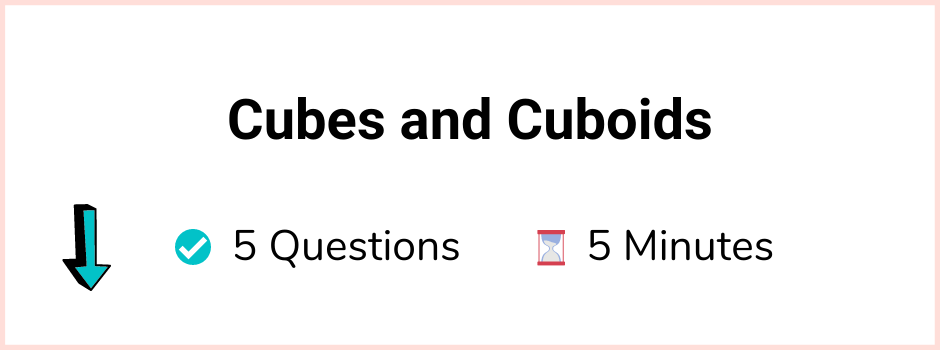 11+ Topicwise Cubes and Cuboids Article Quiz Banner image